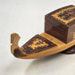 Wood Inlaid Gondola Ship Figurine Marquetry 13" Nautical Switzerland No Music
