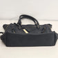 Massini Black Faux Leather Tote Handbag 16in Gold Tone Zipper