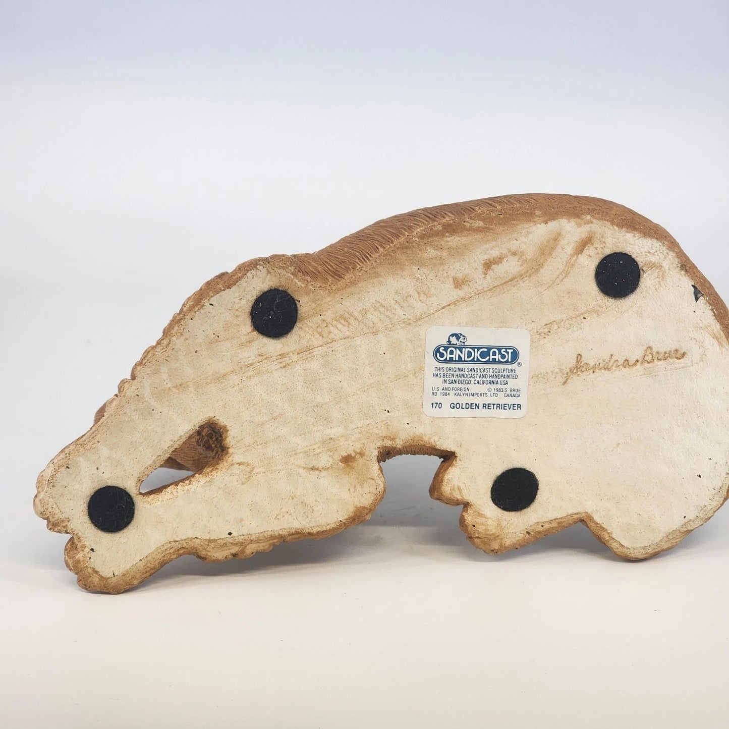 Sandicast Golden Retriever Sculpture Sandra Brue Hand Painted Figure 10.5" 1983