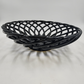 Black Lattice Glazed Ironstone Bread Fruit Bowl Basket Palermo by Artimino 13"d