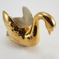 24k Swan Planter Gold Gilt Vintage Goose Trinket Dish Vintage Plant Holder