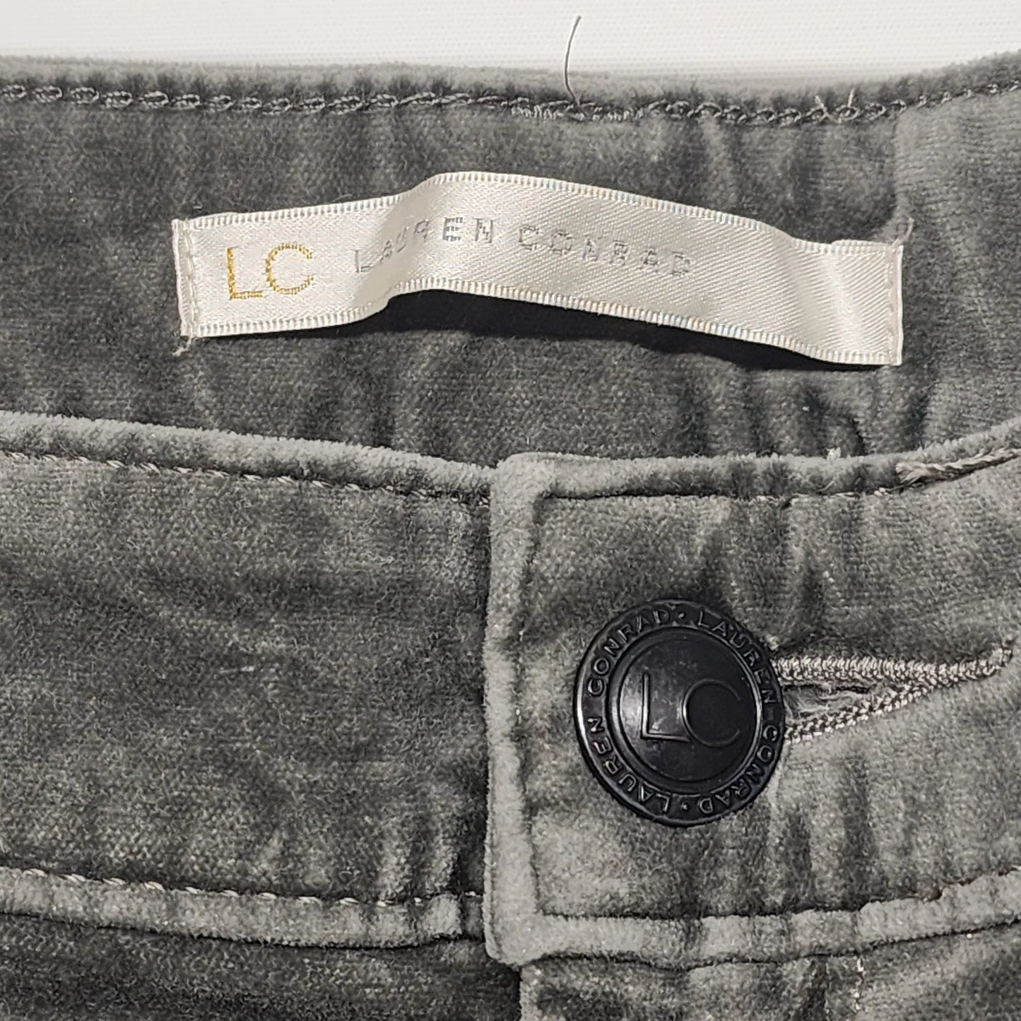 Lauren Conrad Grey Pants Suede-Like Women's XS Soft Stretch Cotton Spandex 28"