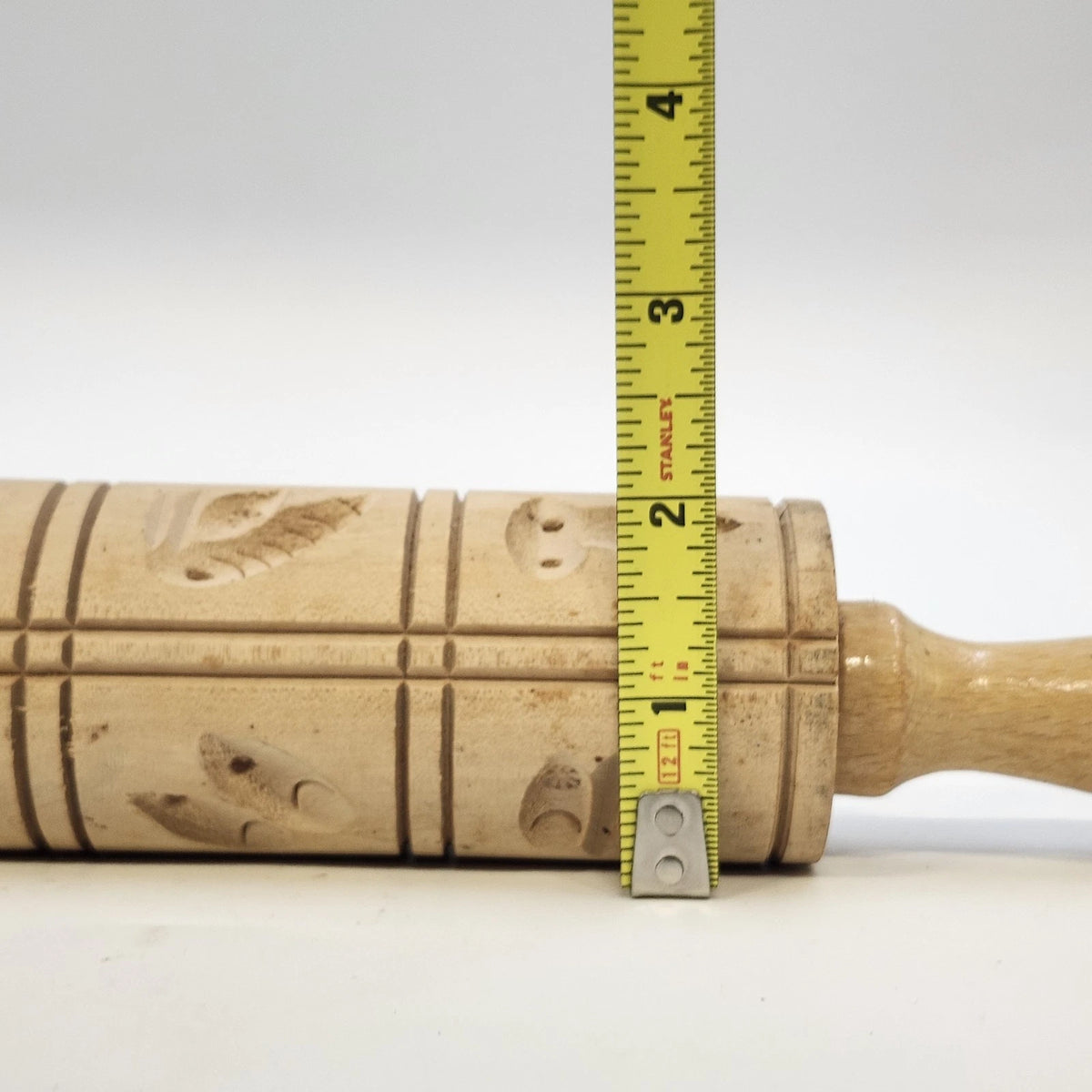 Springerle Cookie Roller Mold Rolling Pin 15" Embossed Natural Wood West Germany