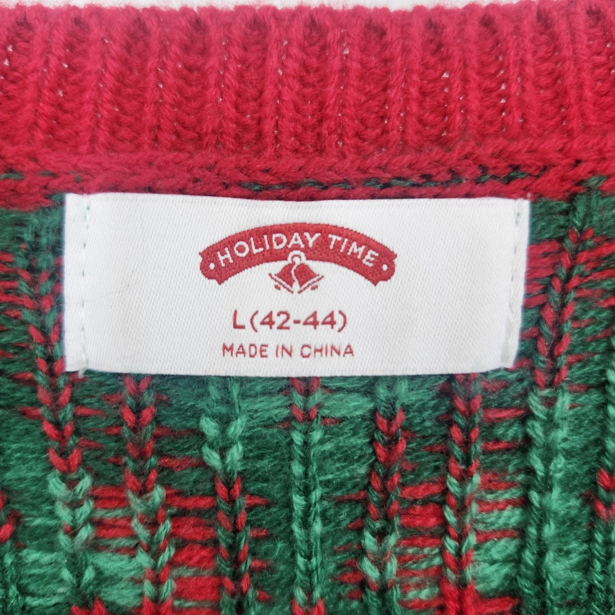 Holiday Time Llama Ugly Christmas Sweater Red Fair Isle 3D Novelty Large 42-44