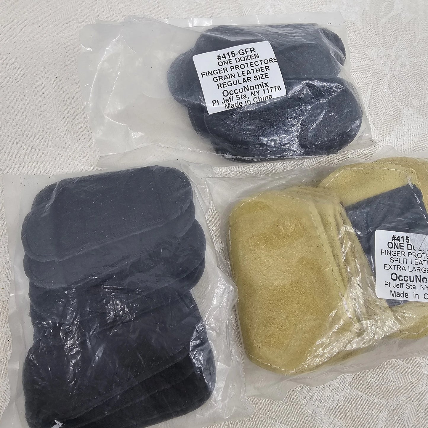 36 OccuNomix Split Leather Finger Protectors 3x 12-Pack Lg / XL – NOS #415 GFR