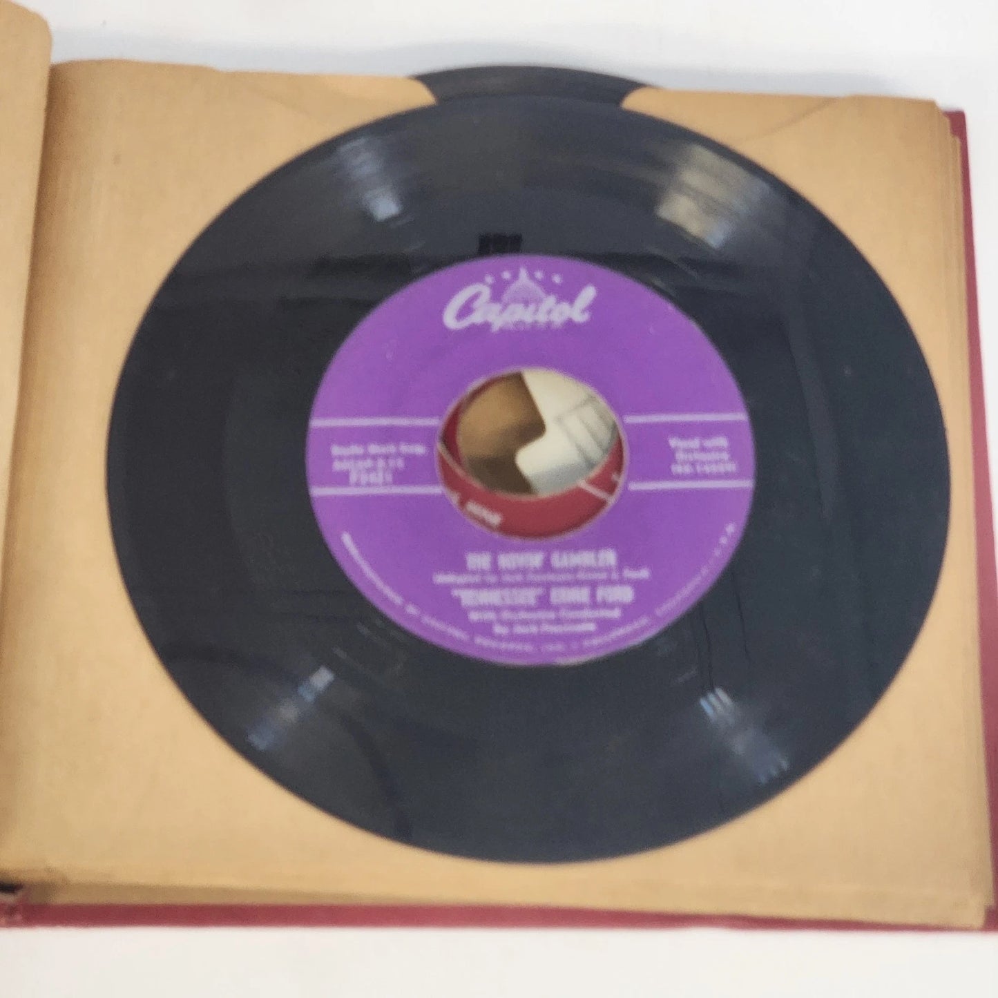 14 pc 45RPM Vinyl Record Lot Various Capitol Mercury Coral 1950s Bound Album Vtg