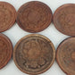 Indian Carved Natural Wooden Coasters Set 6 Floral Rustic Drink Disc 4" Vintage
