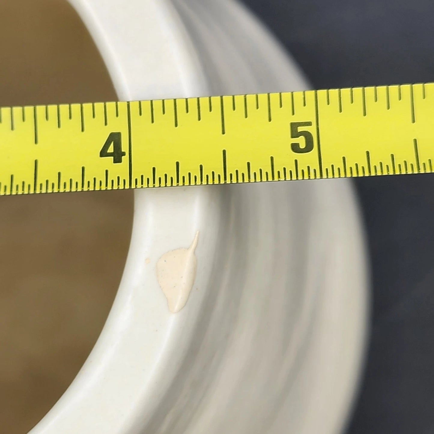 Handmade Pottery Vase White Beige Glazed Ceramic Footed Wide Body Rustic 8" Vtg