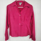 Robbie Bee Silk Blouse Women Small Pink Button Up Long Sleeve Shirt China