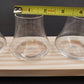 True Spirit Whiskey Tasting Flight Kit 3 Liquor Glasses 5 oz Wooden Tray Footed