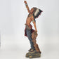 Native American Warrior Chief Statue Spear & Animal Hide Figurine Large 16.5"