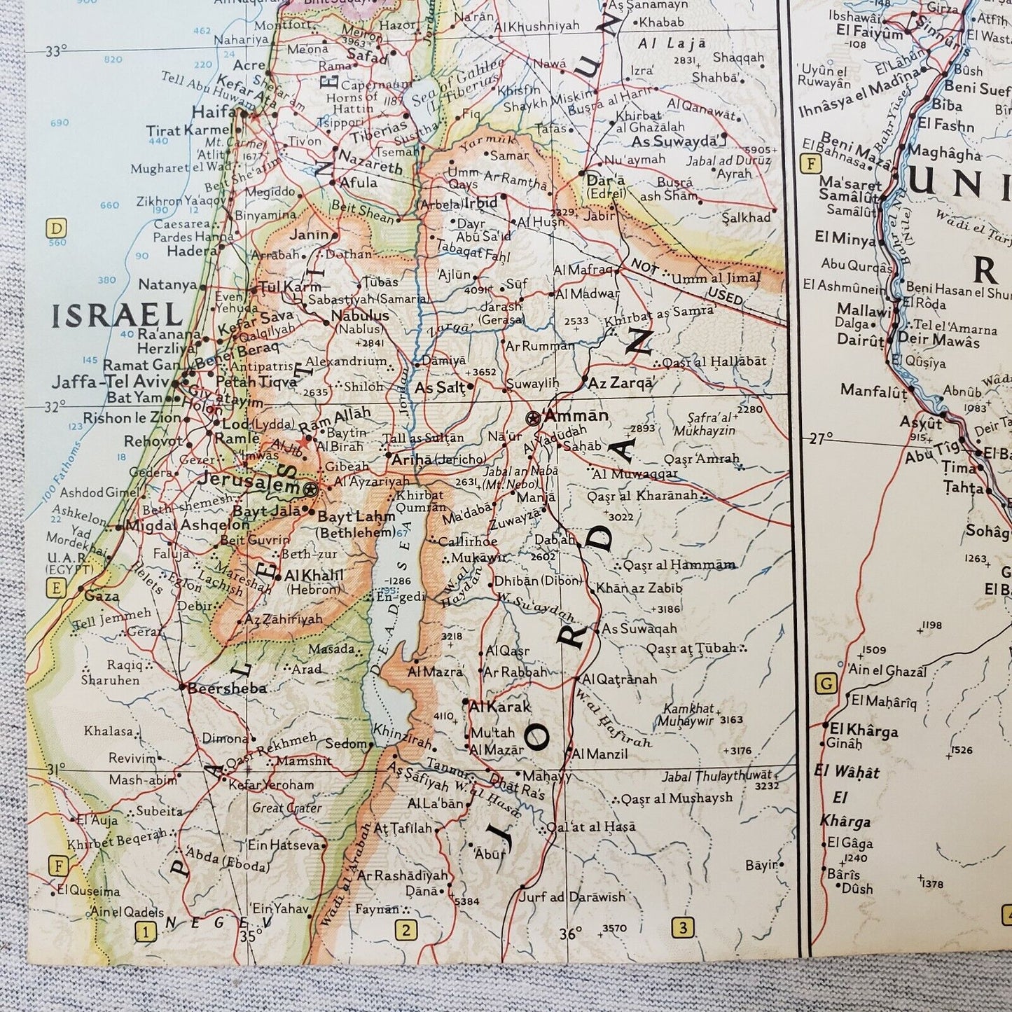 Lands of the Eastern Mediterranean Map National Geographic January 1959
