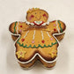 Gingerbread Person Trinket Christmas Ornament Jewelry Box 6.5" x 6" Resin 1995
