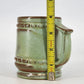 Frankoma Pottery C10 Mayan Aztec Desert Green Gold Coffee Mug Oklahoma Art 4"x3"