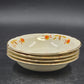 4 Autumn Leaf Rimmed Fruit Dessert Bowls 5.25" Hall's Superior for Jewel Tea MCM
