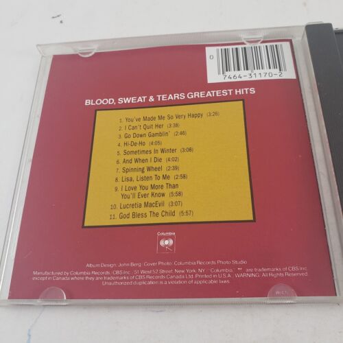 Blood Sweat and Tears Greatest Hits CD Columbia You've Made Me So Very Happy