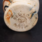 Nemadji Indian Pottery Pedestal Vase Brown Black Marbled Swirl 3.75" Vintage USA