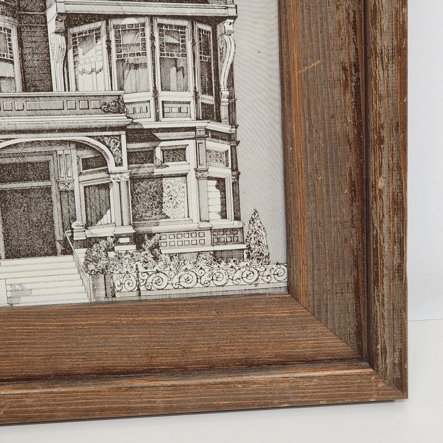 Victorian House by Martin Tang Computer Print San Francisco Brown Pine Frame