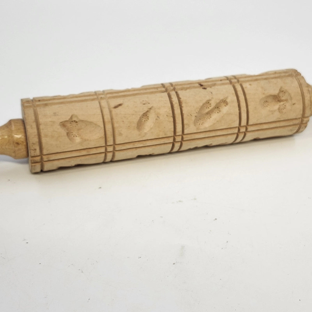 Springerle Cookie Roller Mold Rolling Pin 15" Embossed Natural Wood West Germany