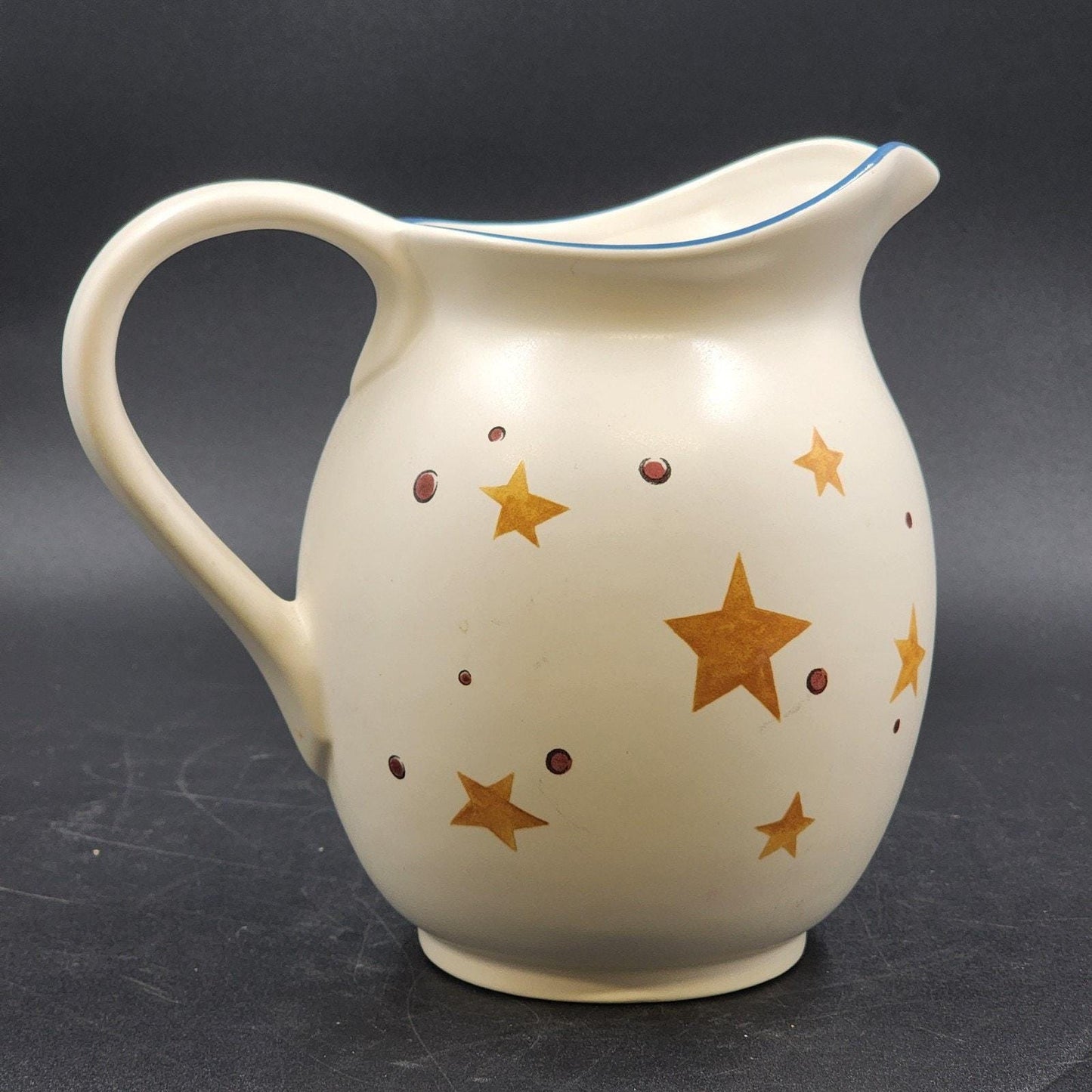 Boyd's Bears Starry Night Snowman Pitcher 72 oz Steward Earthwork 2002 Earthenware