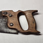 24" Hand Saw Wood Handle 3 Fastener Carpenter Woodworking Tool Vintage
