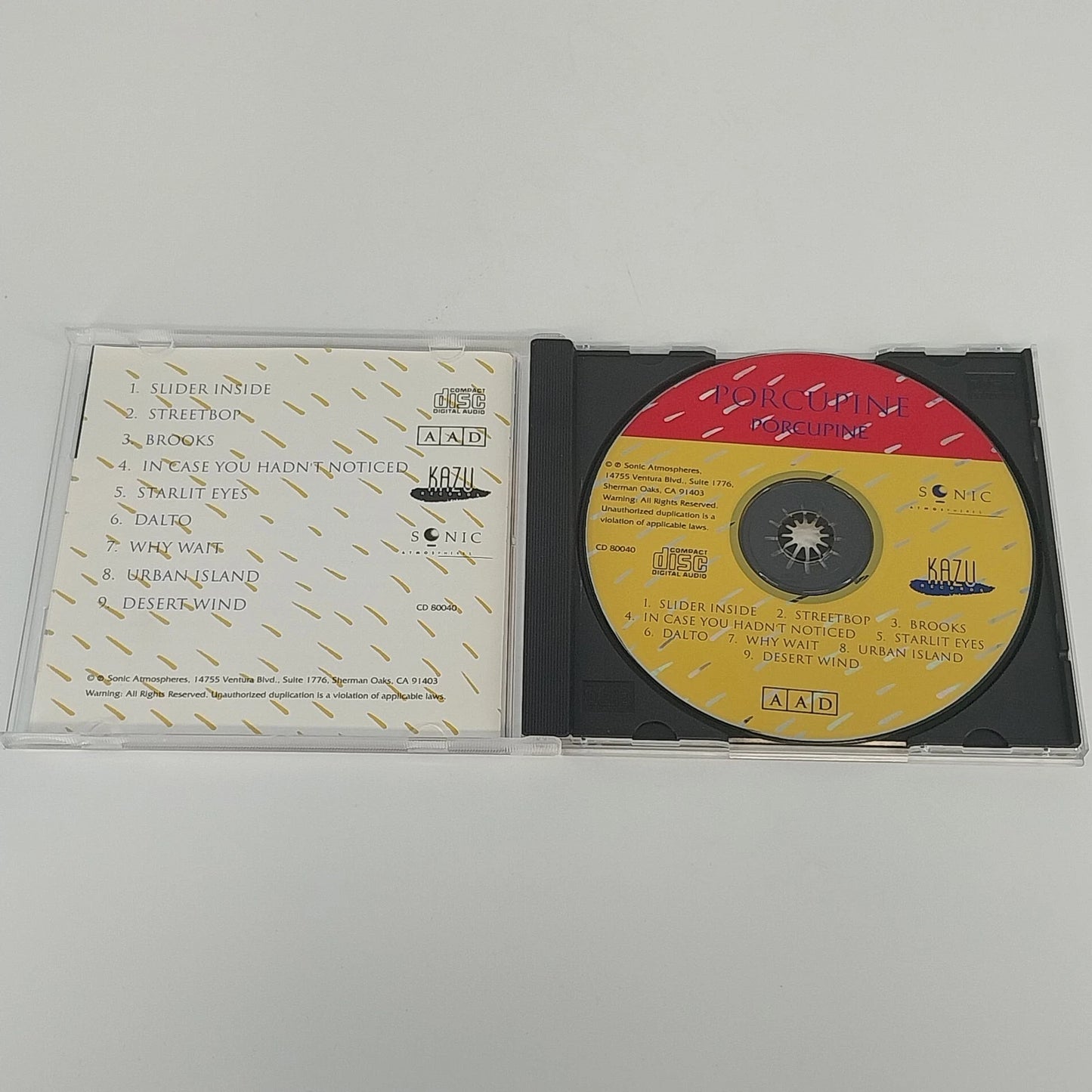 Porcupine's Porcupine CD 1989 Kazu Sonic New Age Ambient Electronic Relaxation