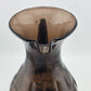 Morgantown Crinkle Smoke Glass 54 Oz Pitcher 8.25" Applied Handle MCM Vintage