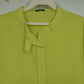 United Colors of Benetton Linen Blend Button Up Blouse Lime Green Women's Large