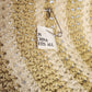 Women's Cloche Sun Hat Rolled Brim Cream Tan Striped Woven Paper Cotton OSFM