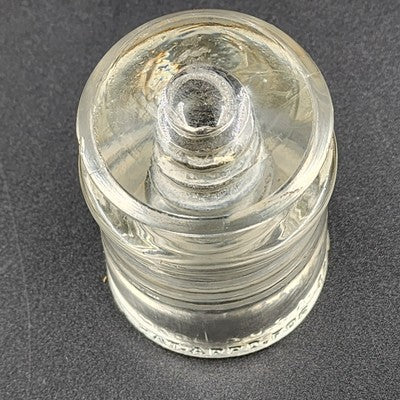 Pyrex MC Clear Glass Electrical Insulator 2.5"x4" Reg US Pat USA