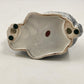 Gray Rabbit Figurine Bone China Bunny White Face Eyes Closed Taiwan 6.5" Long