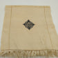 Rhodes & Brousse Paris Beige Scarf 13"x54" Silk Blend Fringe KMA Monogram VTG