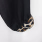 XXI Womens Black Sheer Blouse Leopard Print Long Sleeve Top