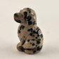 Dog Natural Gemstone Dalmatian Jasper Crystal Carved Animal Figurine 1" Tall