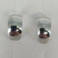 Silver Tone Wide Half Hoop Clip On Earrings Polished Concave Vintage