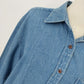 Hunt Club Denim Shirt L Women's Floral Embroidered Pocket Long Sleeve Cotton