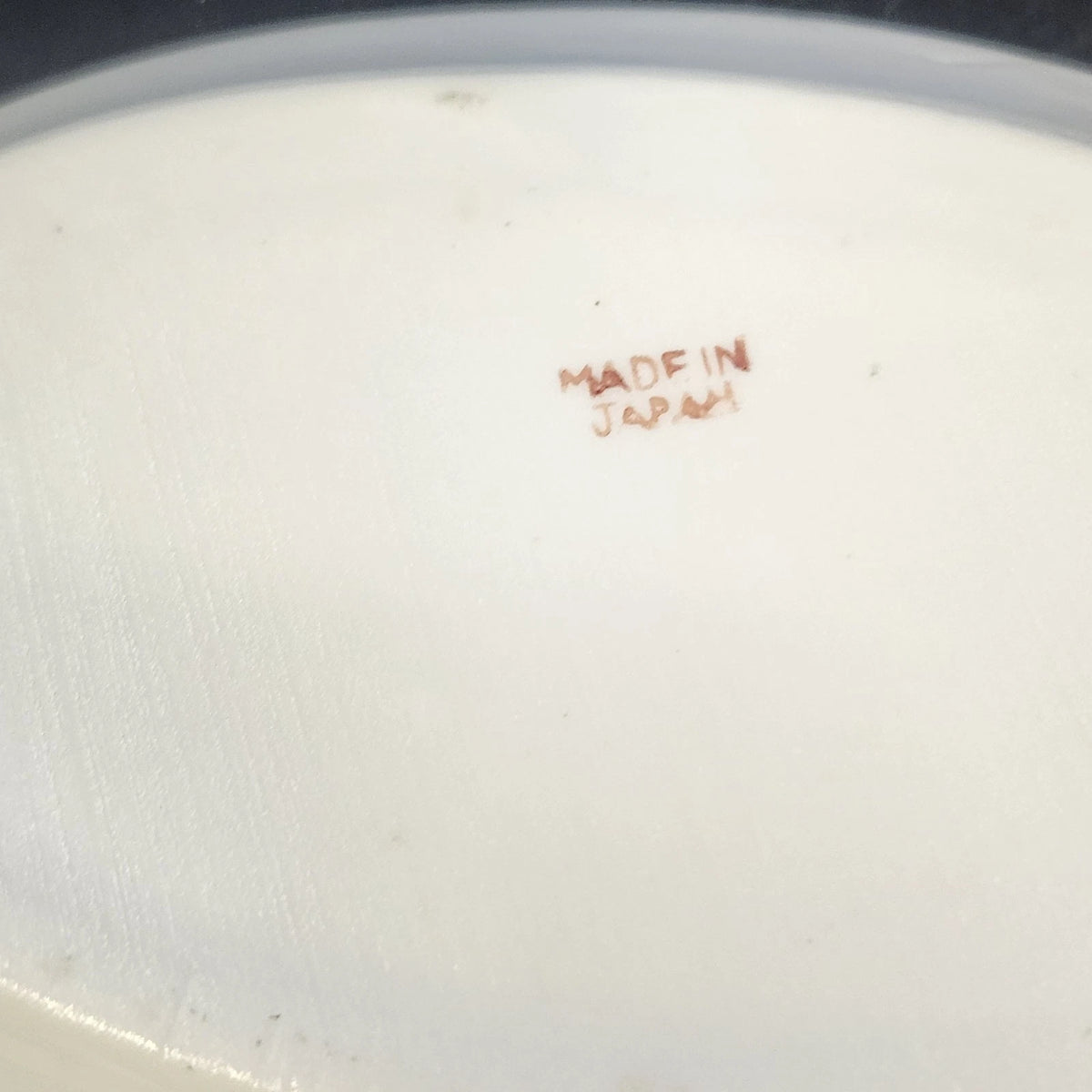 Porcelain Oval Serving Dish 5" Hand Painted Floral Orange Black Trim Japan