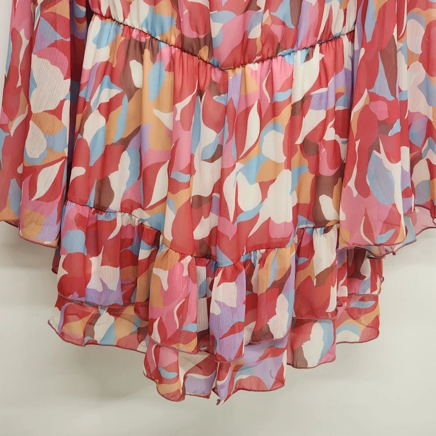 Peach Love California Boho Hippy Flowy Red Tunic Top Lined Large California Vtg