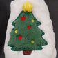 Christmas Tree Flat Thermal Plush Slippers White Faux Fur Green Insole Size 9-10