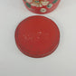 Ransburg Hand Painted Floral Cookie Cracker Jar Glass Metal Lid Folk Art