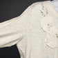 Sonoma Goods For Life XL Cream Long Sleeve Tee Lace Flower Pearl Bead Detail 24"