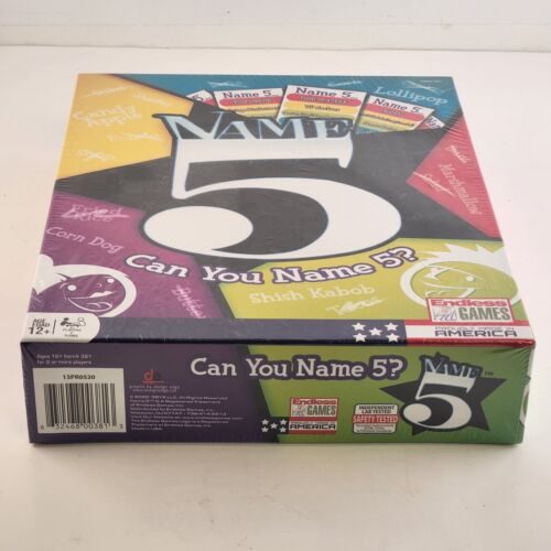 Name 5 Family Card Game NOS Brand New Endless Games Made in America