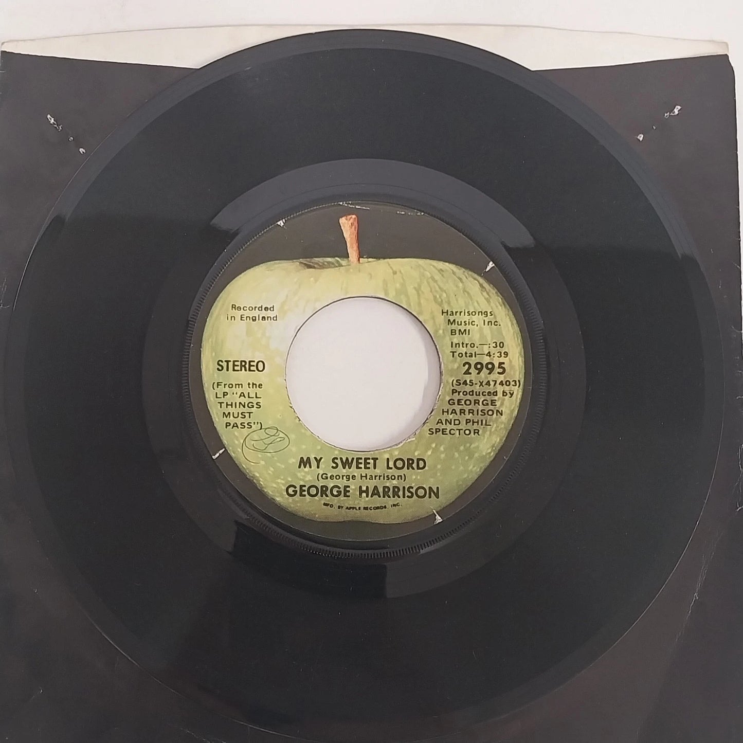 George Harrison 45 RPM 7" Vinyl My Sweet Lord Isn't It A Pity Apple 2995 1970