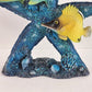 Tropical Fish Resin Figurine Starfish 2 Yellow Blue Fish Coral Base 5.5" Tall