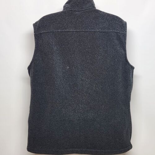 Lands' End ThermaCheck Mens Gray Fleece Zip up Vest Size 38-40 Medium Sleeveless