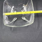 Anchor Hocking Square Clear Glass Swedish Soap Dish Candy Bowl Teardrop Footed