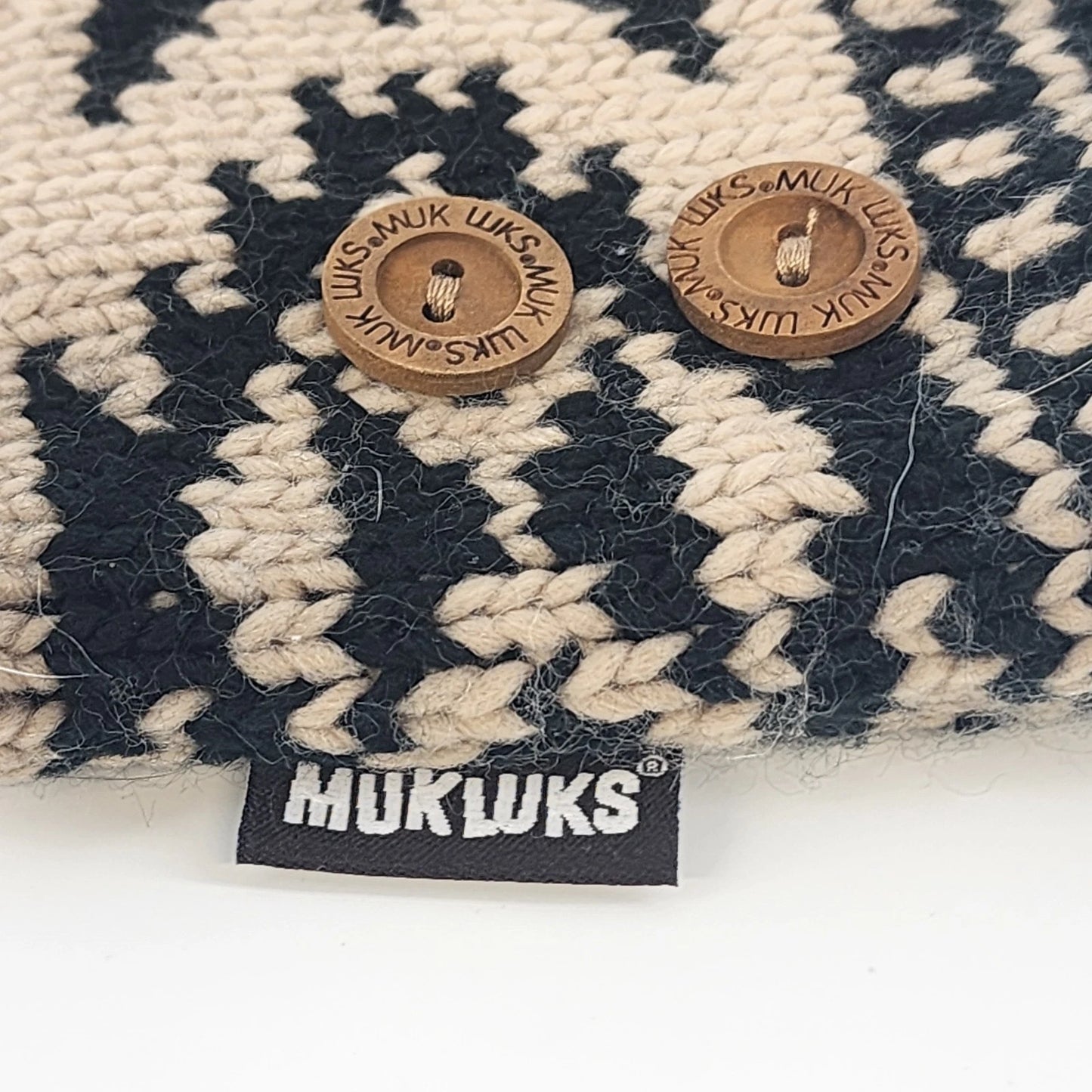 Muk Luks Knit Boot Toppers Beige Cream Button Cuff Leg Warmers