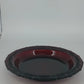 Avon Cape Cod Ruby Red Glass Pie Plate Scalloped Serving Dish 10.75" Rosette Vtg
