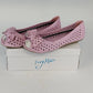 Tory Klein Flats Sandals Pink Peep Toe Bow Laser Cut Women's 8 China