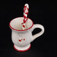 Williams Sonoma Snowman Chef Mug w Spoon Cocoa Cup Christmas Collectible China